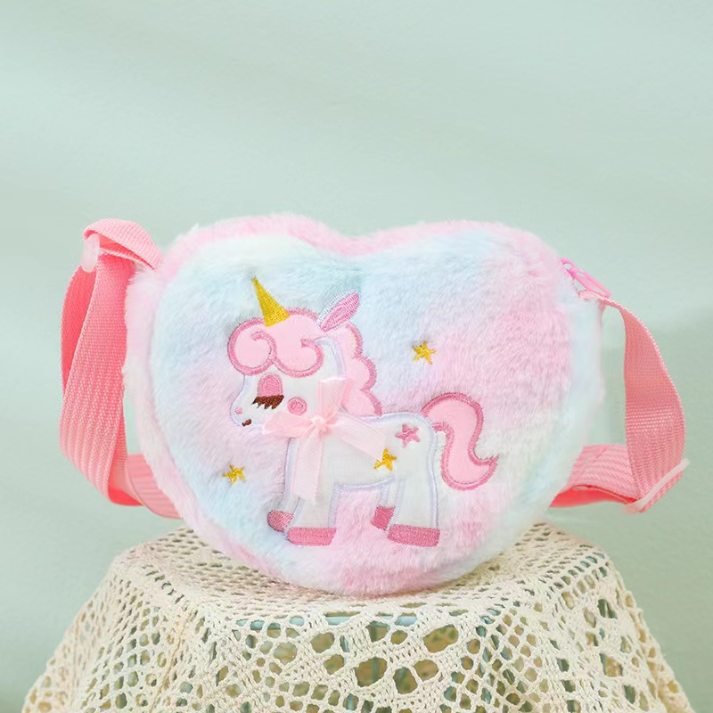 Messenger Tas Anak TK Kecil Ransel Hadiah Kartun Unicorn Plush Tas Bahu Anak Lucu Cinta Tas