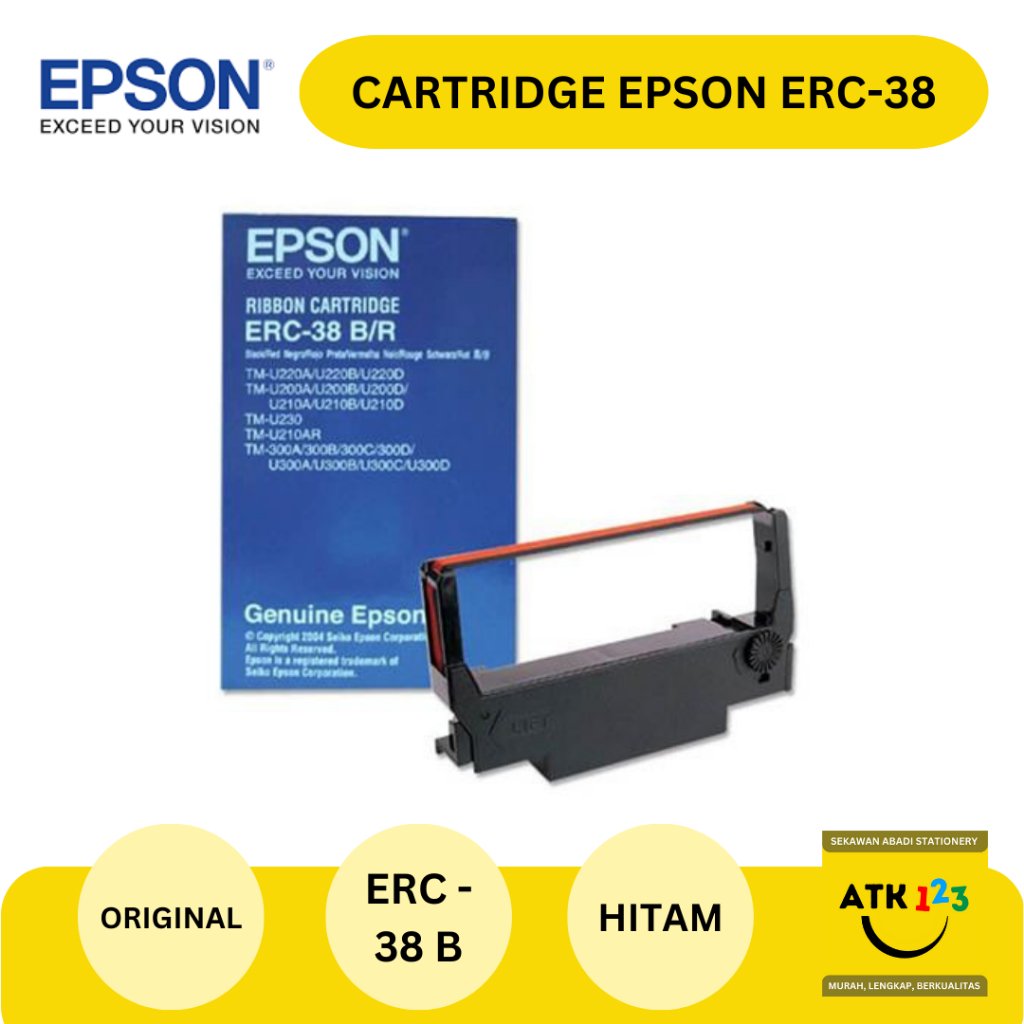 Pita Ribbon Cartridge Epson ERC-38 Warna Hitam - Black Original
