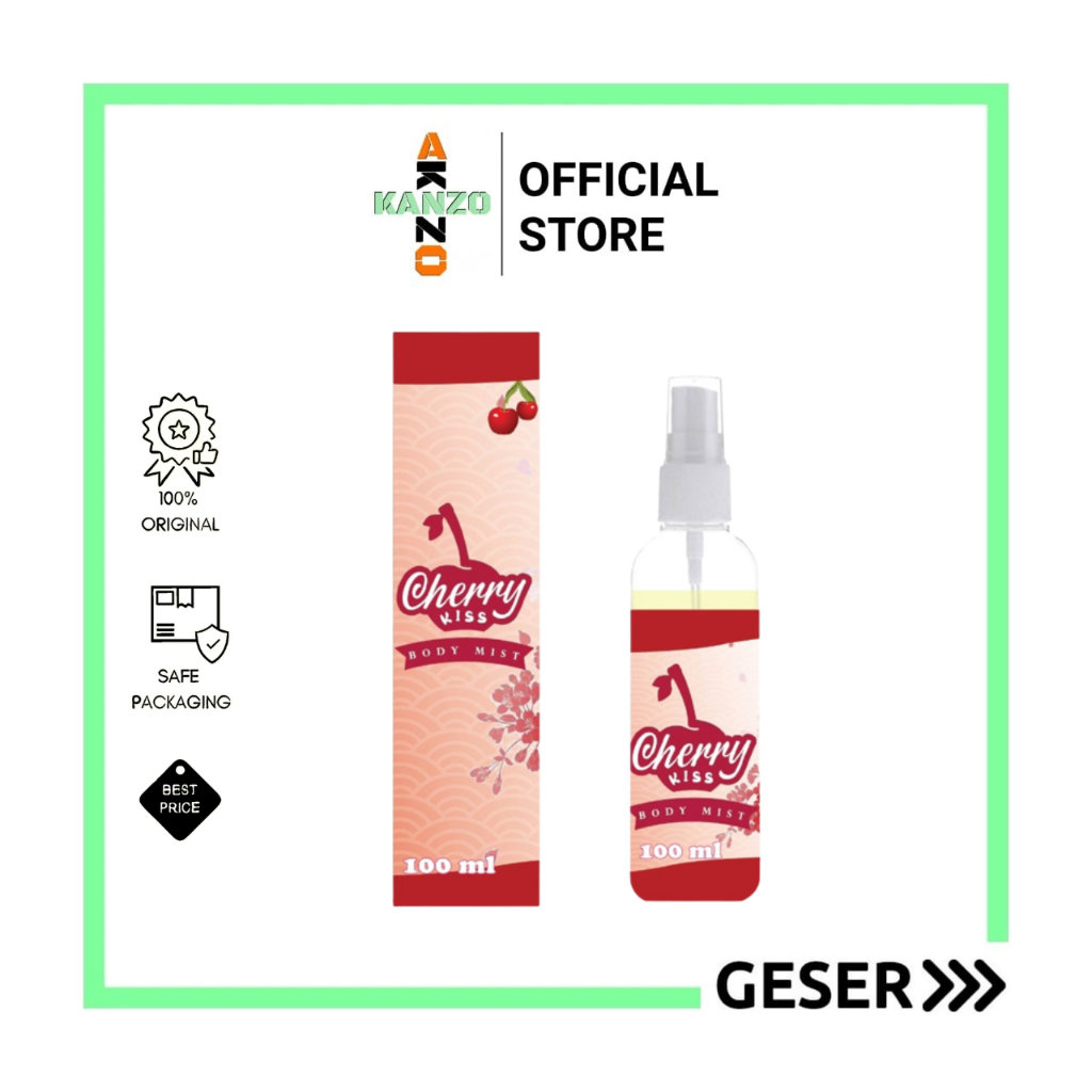 Kanzo - Parfum Body Mist Cherry Kiss 100ml Premium / Body Mist Cherry Kiss 100ml Best Seller / Parfum Cherry 100ml Murah