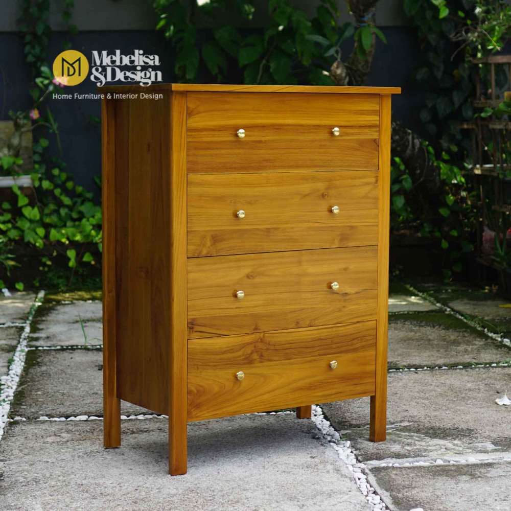 Nakas Loker Tempat Penyimpanan Barang Kayu Jati 4 Laci