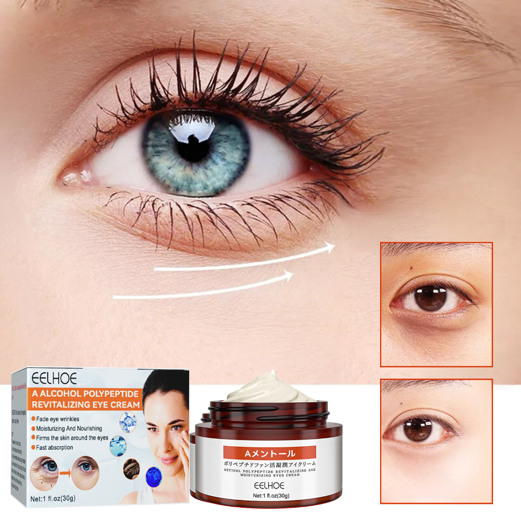 EELHOE A Alcohol Eye Cream Krim Mata Untuk Anti Kerut Firming &amp; Lifting Mengurangi Garis-garis Halus Mata dan Menghilangkan Lingkaran Hitam dan Kantung Mata - 30Gr