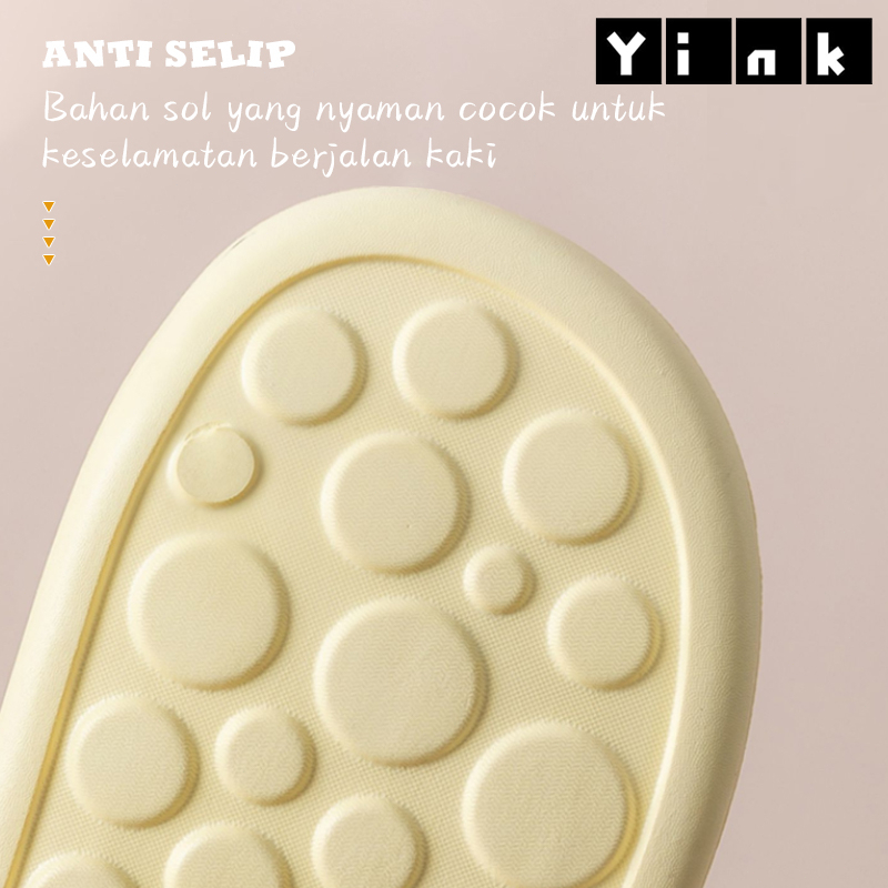Yink Sandal Keju Dewasa Terbaru 2023 Sendal Wanita Kekinian Jelly Slip On Sepatu Selop Rumah Empuk Elastis Korea Import Bersantai EVA Murah Karet Kamar Mandi