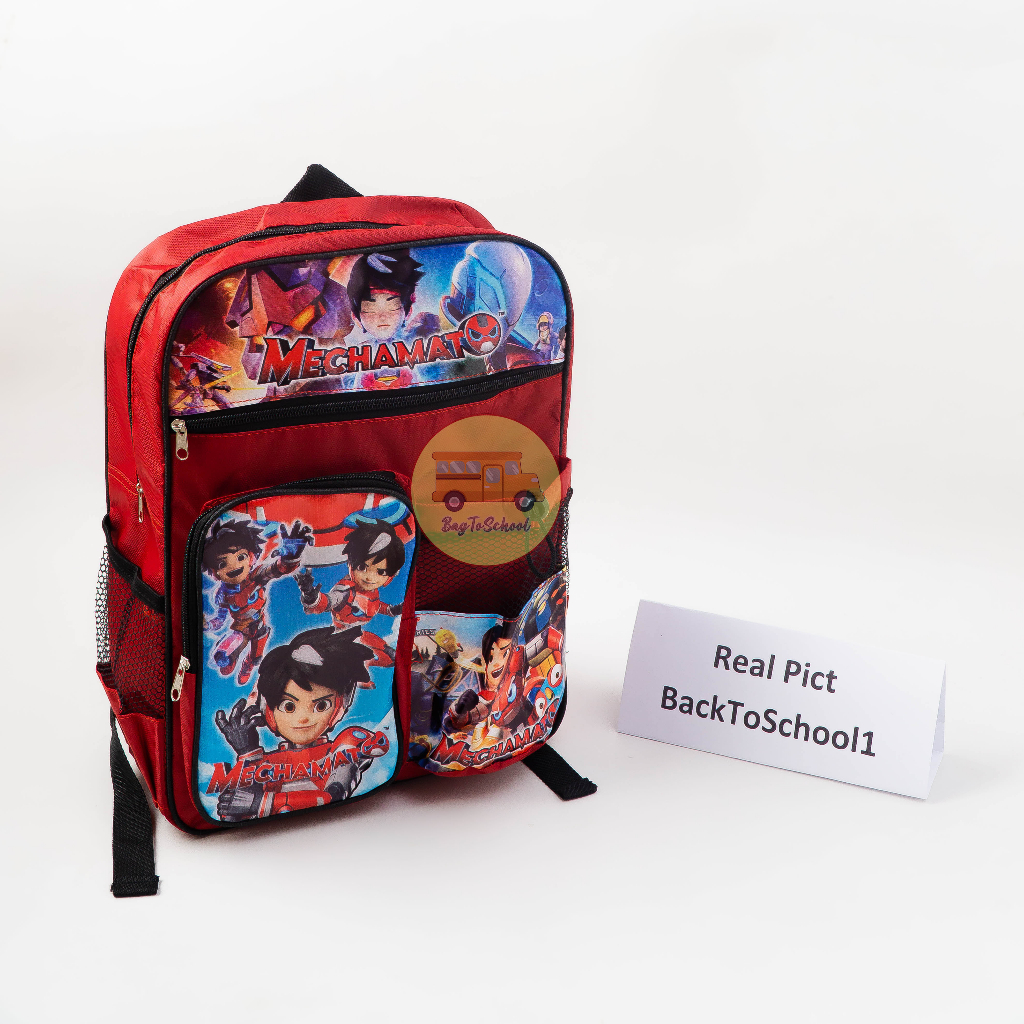 Tas Anak Ransel Fashion Sekolah Anak Laki laki PAUD TK SD Stumble Guy, Mechamato, Ejen ali, Spiderman dan Boboiboy