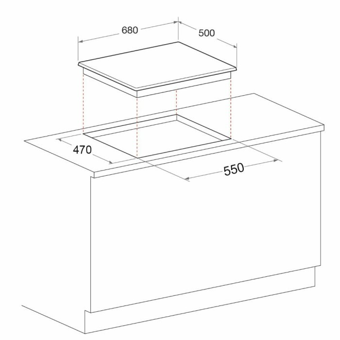 Kompor Delizia Built-in Gas Hob 70Cm DHP73AS7GHIX