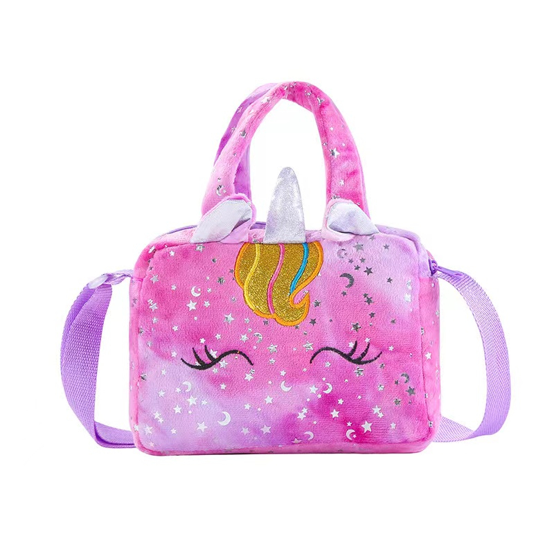 Gaya baru unicorn tie-dye mewah tas bahu warna gadis Messenger tas anak-anak tas penyimpanan bahu lucu tempat