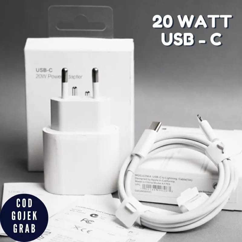 FULL GARANSI !! CHARGER ADAPTER 18 W / 20 WATT + CABLE C TO LIGHTNING SUPPORT SERIES 14 13 PM 12 PM 11