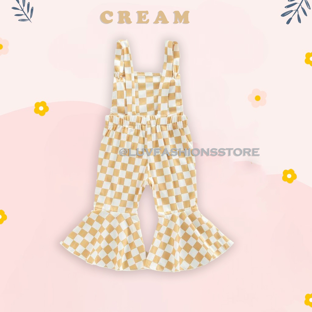 IL - EBONY JUMPSUIT ANAK PEREMPUAN MOTIF KOTAK / PAKAIAN ANAK PEREMPUAN RIB PREMIUM