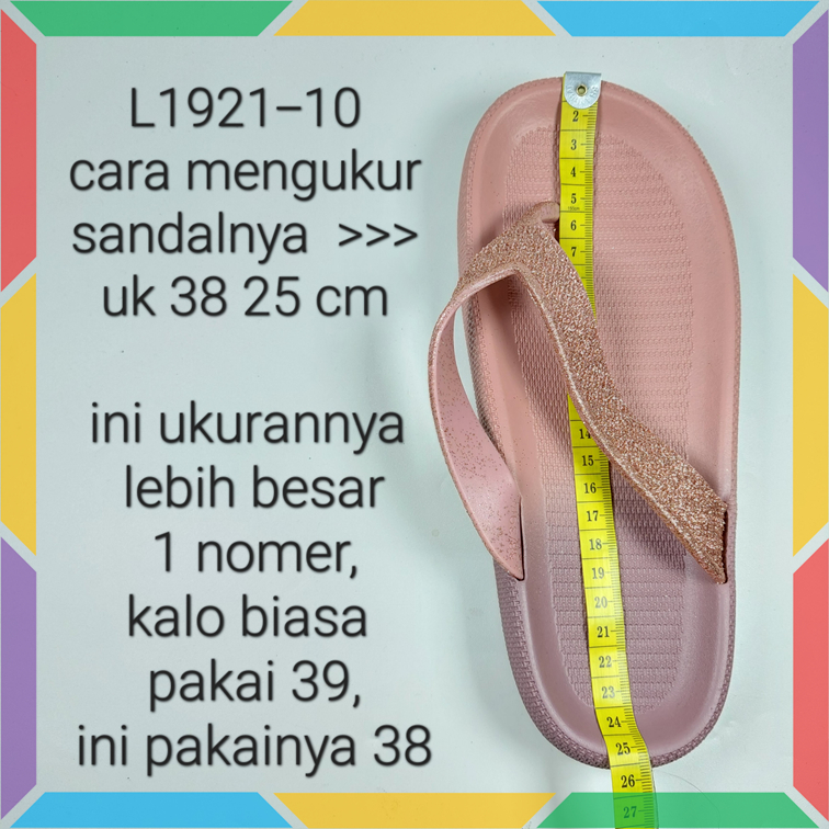 L1921-10 Sandal Jepit Wanita Gliter Wonderly Sendal Jepit Cewek Glitter Jelly Premium Glanzton