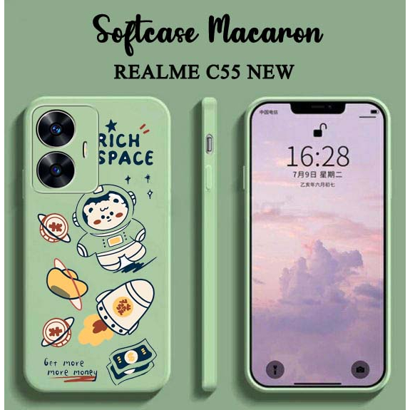 [UV04] Softcase Macaron Astronout For REALME C55 Terbaru - Softcase Pelindung Kamera Realme C55 - Ca