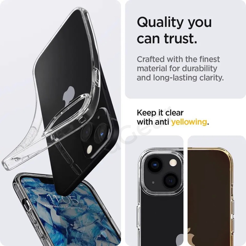 Spigen Liquid Slim Crystal Flex Square TPU Original Case iPhone 7+ XS XR 11 12 13 Pro Max 14 Plus