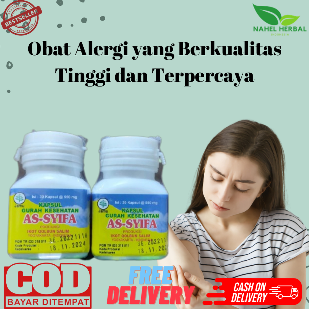 Termurah Kapsul Gurah Kesehatan As-Syifa Obat Alergi & Biduran Kulit Gatal Anak Paling Ampuh Sembuh 