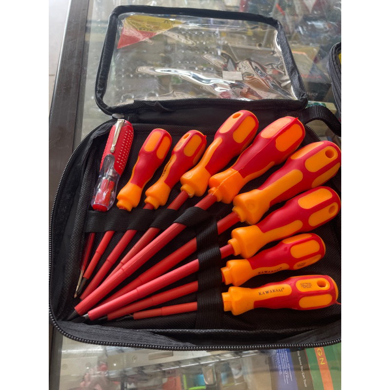 obeng set isi 9pcs bunga + min + tespen / obeng set