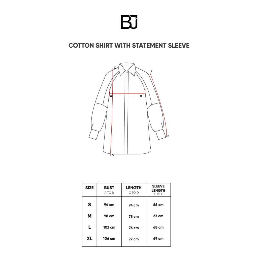 COTTON SHIRT WITH STATEMENT SLEEVE BROKEN WHITE - BENANG JARUM