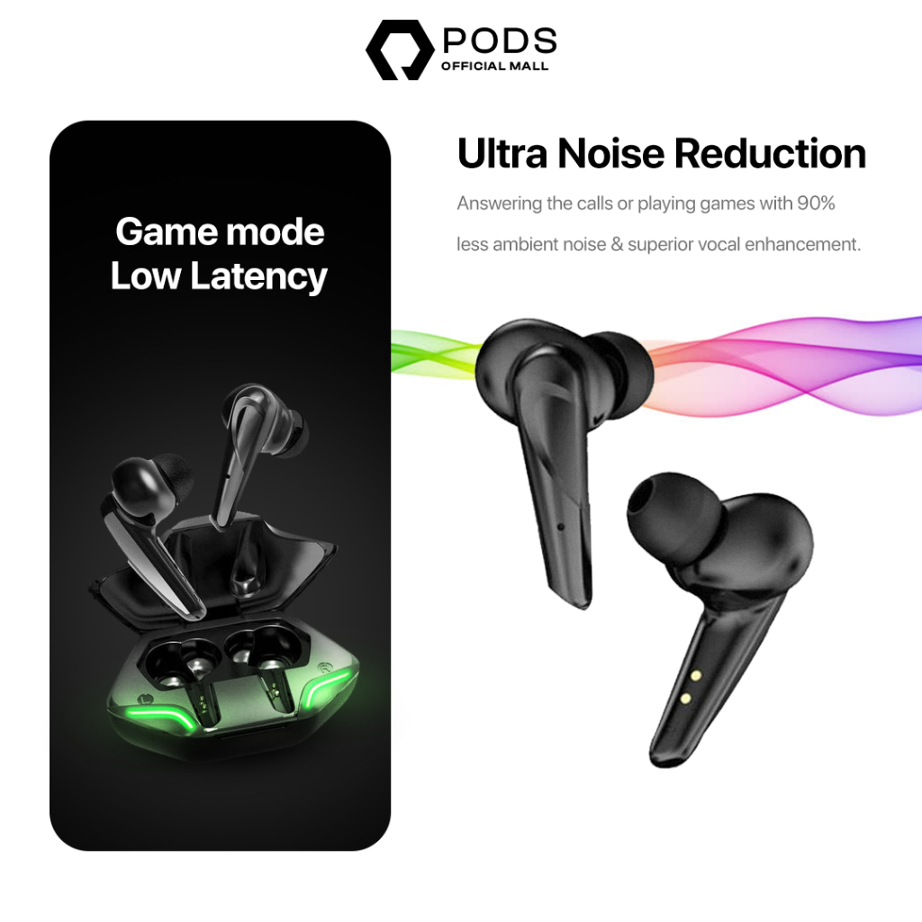 [NEW RELEASE] ThePods G11 TWS Gaming Headset / Earbuds / Earphone 5.1 Wireless With Mic 6D Bass Stereo Noise Cancelling Full Bass Hifi Stereo for IOS &amp; Android by Pods Indonesiaaaa