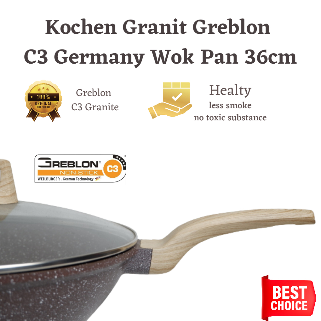 Panci Penggorengan Grill Sauce Fry Omni Casserole Wok Pan Granite Anti Lengket By Mykochen.ina