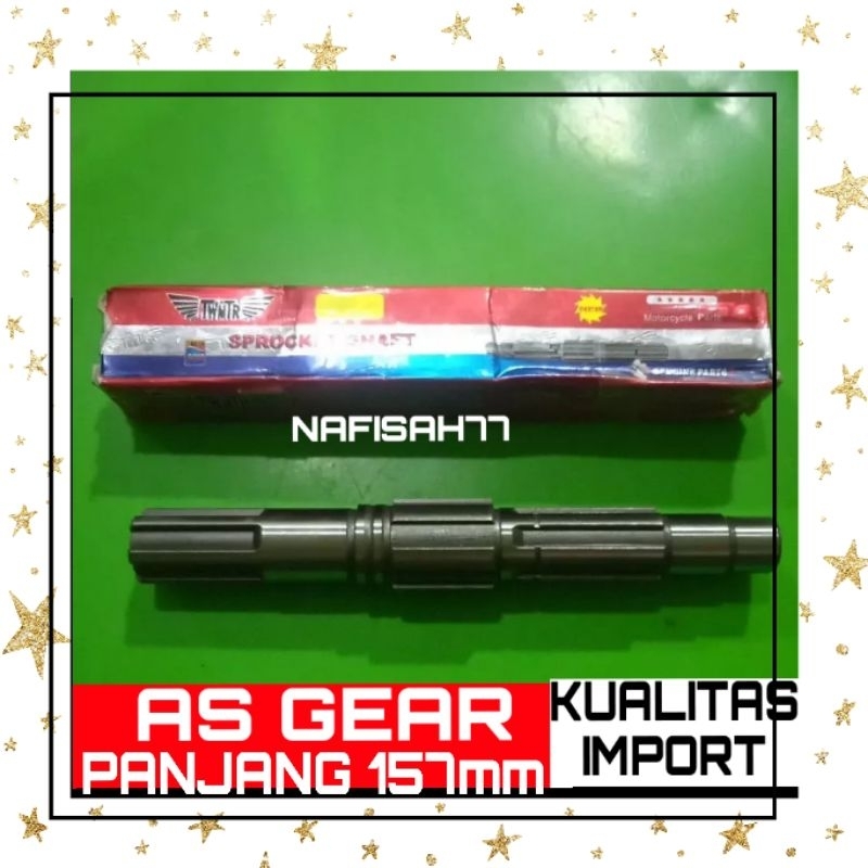 (KUALITAS IMPORT)AS GEAR PANJANG 157mm MOTOR GEROBAK SPARE PARTS MOTOR RODA TIGA