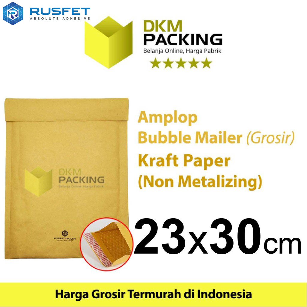 

AMPLOP BUBBLE MAILER KRAFT PAPER 23X30cm BUBBLE WRAP ENVELOPE RUSFET PREMIUM TERMURAH