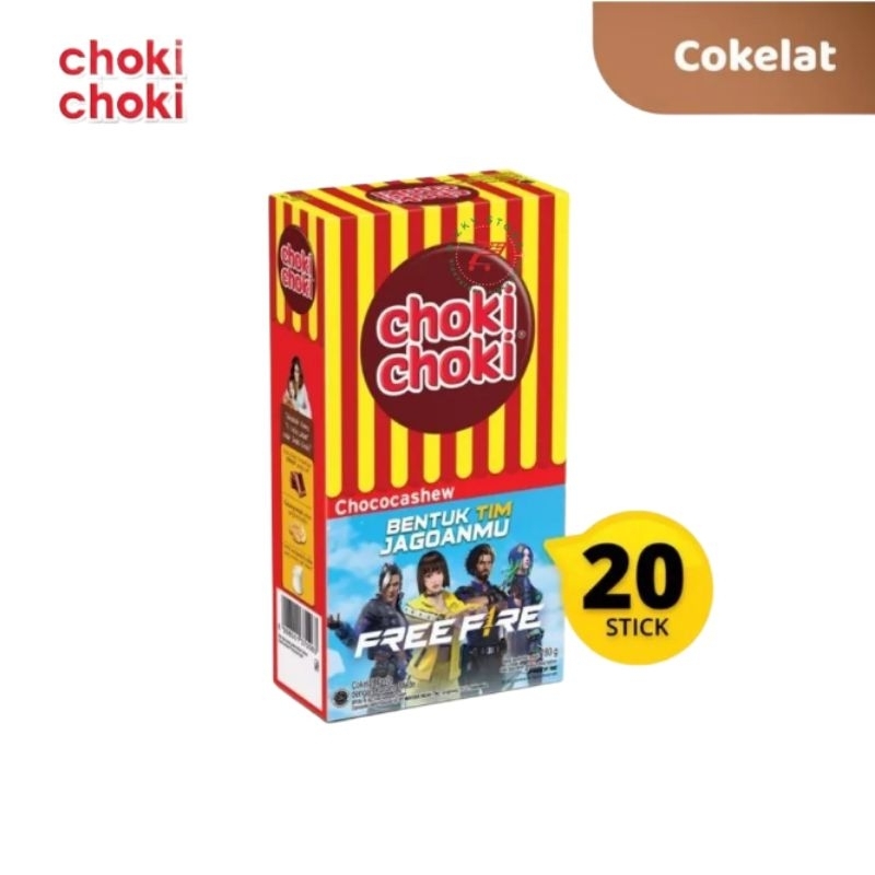 Choki-Choki Chocochasew Coklat Pasta 1 Box Isi 20 Stick