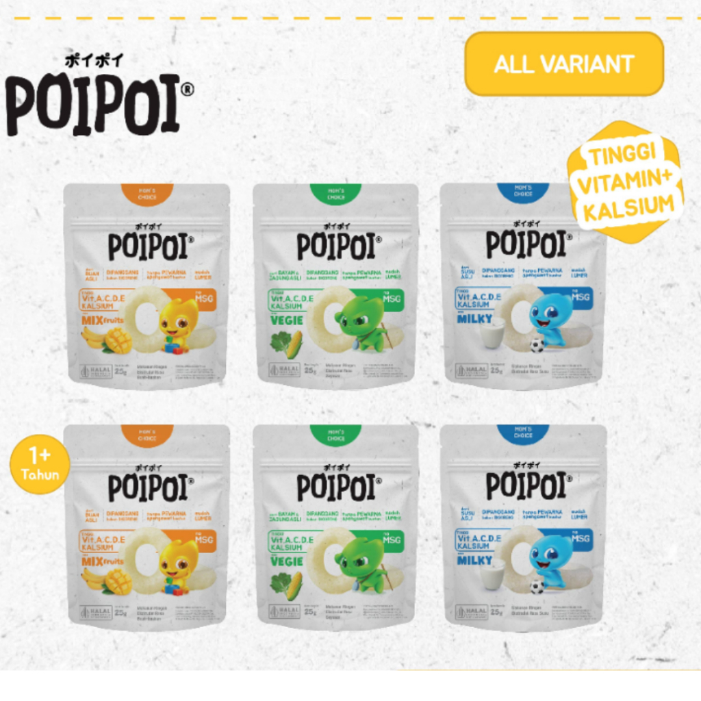 MOM CHOCE POIPOI PUFF CRUNCHIES SNACK @25gr 3 Varian