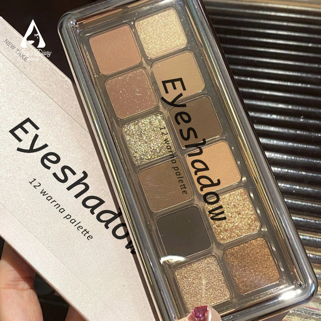 YES365 Eyeshadow Pallate Neutral Matte Earth Tone Pigmented 12 Warna