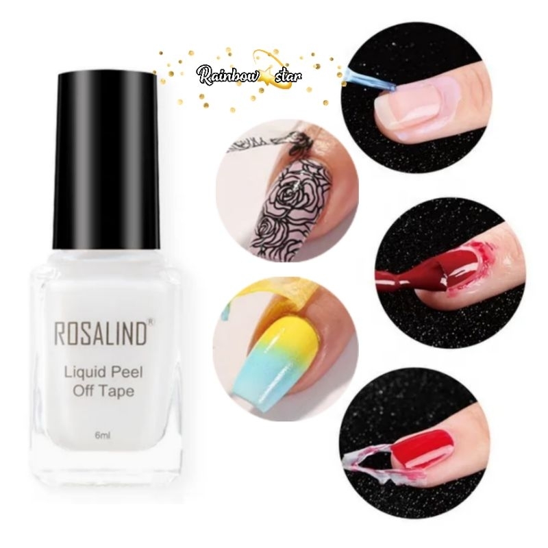 Rosalind Nail Liquid Tape Peel Off / Pelindung Samping Kutek Kuku / Latex Pelindung Pinggir Kuku