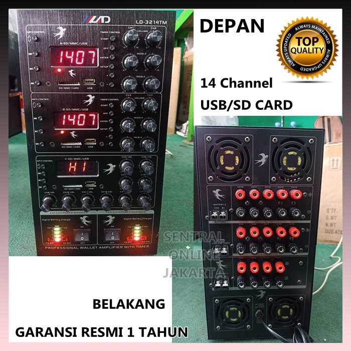 AMPLIFIER WALET LAD 3214 TM AMPLI WALET LB-3214TM 3 PLAYER ORIGINAL