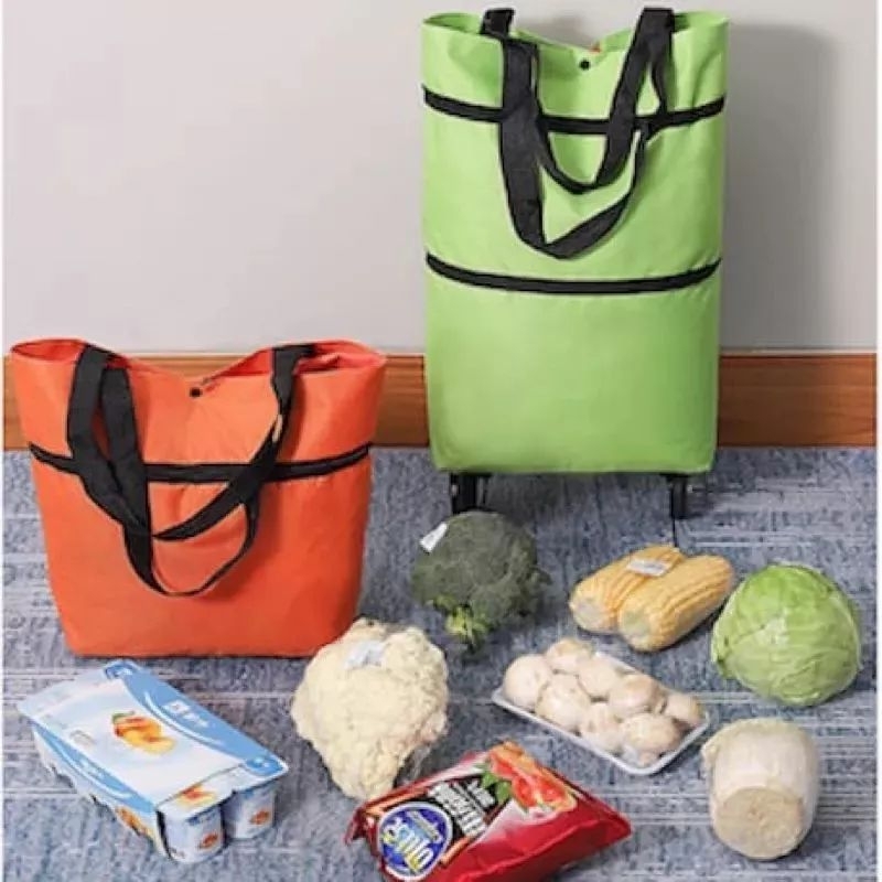 TAS TROLI BELANJA LIPAT RODA SERBAGUNA - TROLLY TROLY SHOPPING BAG /Tas Belanja Lipat Roda Eco Frien
