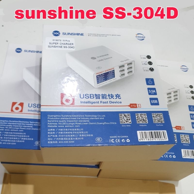 USB CHARGER SUNSHINE SS-304D OUTPUT 6 PORT / SS034D / TOOLS / TOOL ALAT BATERAI