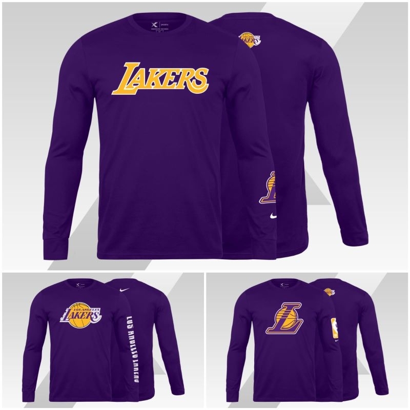 Kaos tshirt baju Lakers longsleeve lengan panjang basket NBA