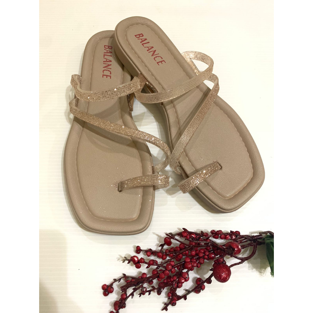 Sandal Wanita Import Tali Glitter Balance 2302-1