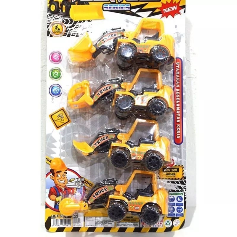 JOFESTORE88 X FerenHongXia MAINAN POWER FORCE SERIES 4 PCS MAINAN MOBIL KONTRUKSI ANAK OCT-6376