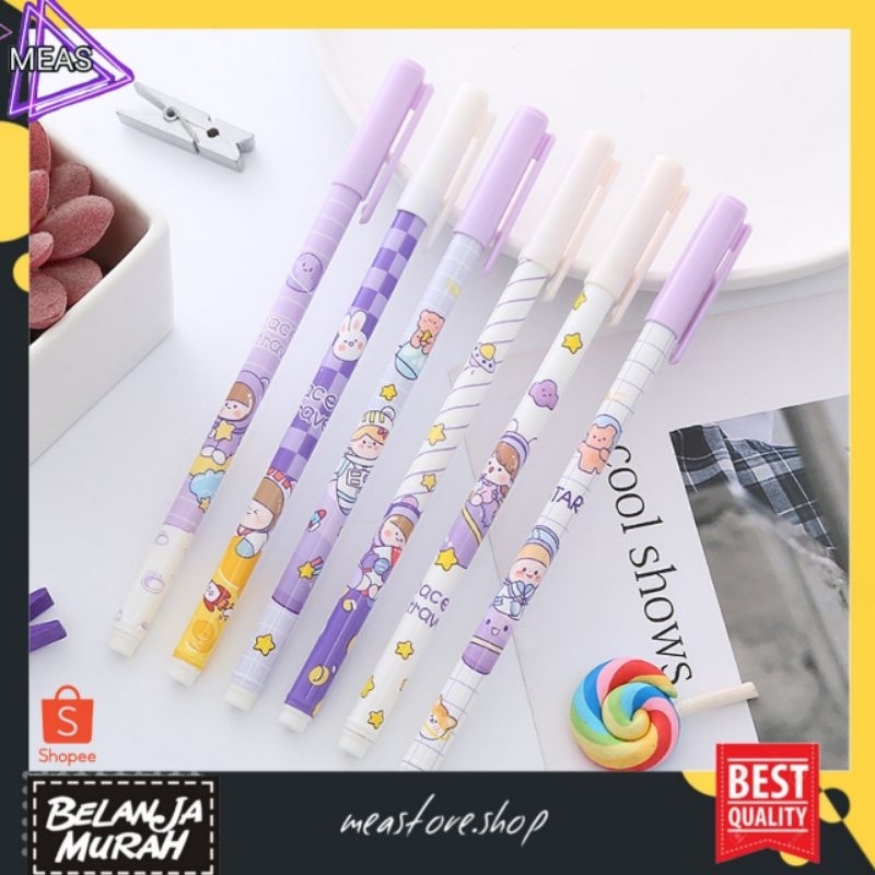 Pen Tinta Pulpen Gel Karakter 0.5mm HITAM  / Pena Alat Tulis Sekolah Kantor Bullet Tip ink Ballpoint Perlengkapan Menulis Anak Bolpen Jel Motif Unik Lucu Pelajar Kantoran Balpoin Alat Tulis Kado Hadiah