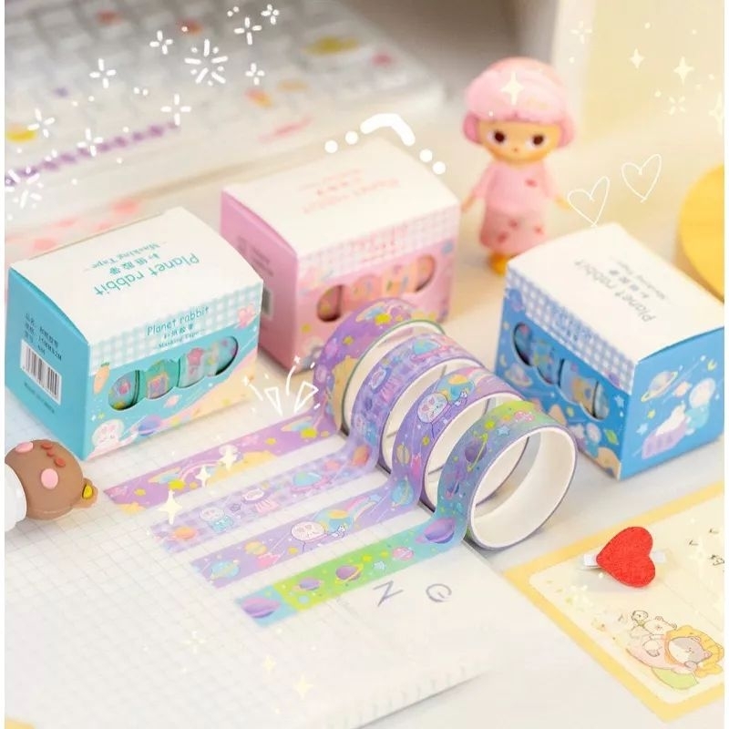 WASHI TAPE 4PCS/ BOX MASKING TAPE FANCY KAWAII INS RT96