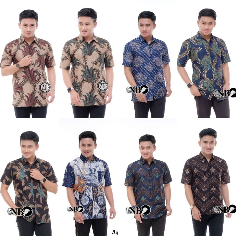 kemeja Batik Pria Lengan Pendek full batik  HRB028 Kenongo hem pendek pad pekalongan