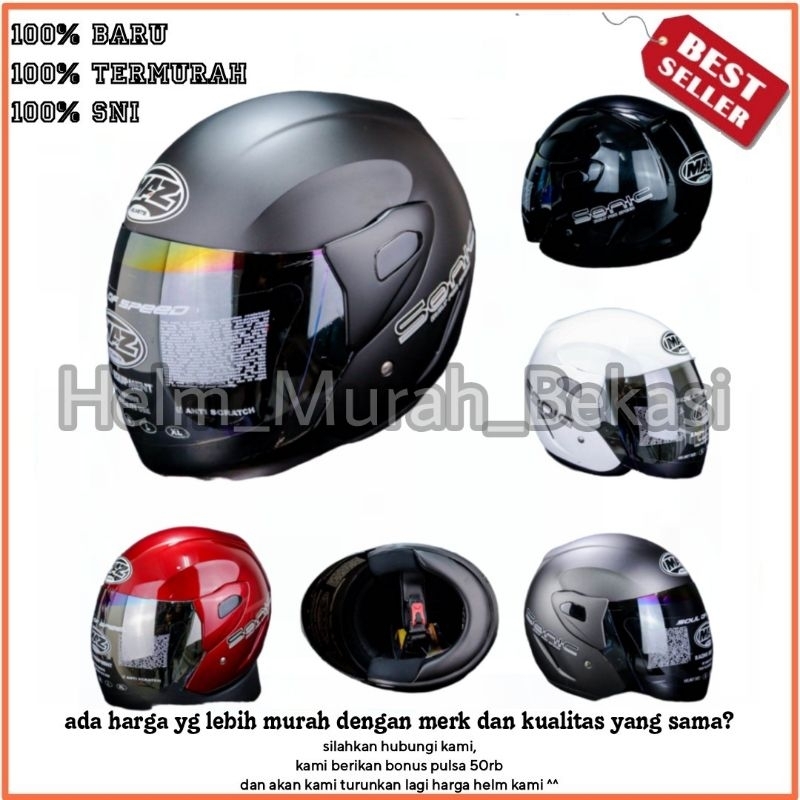 HELM HALF FACE MAZ SONIC ORIGINAL TERMURAH