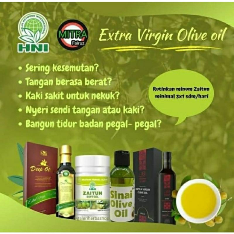 Minyak Zaitun HNI, Deep olive, Sinai olive oil, Zaitun softgel, Zaitun Al Ard
