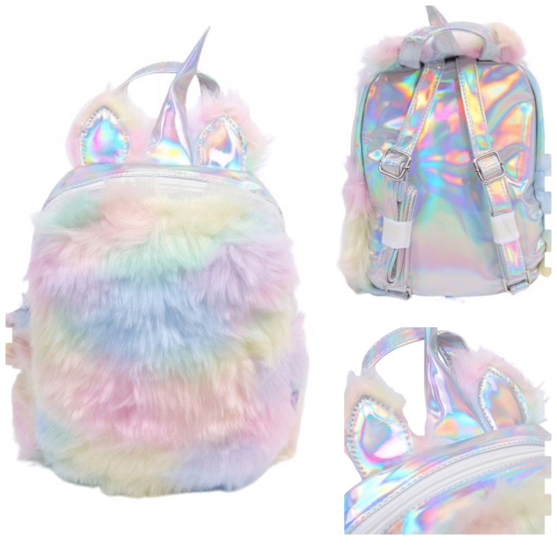 Tas Ransel Bulu Unicorn moe flufly