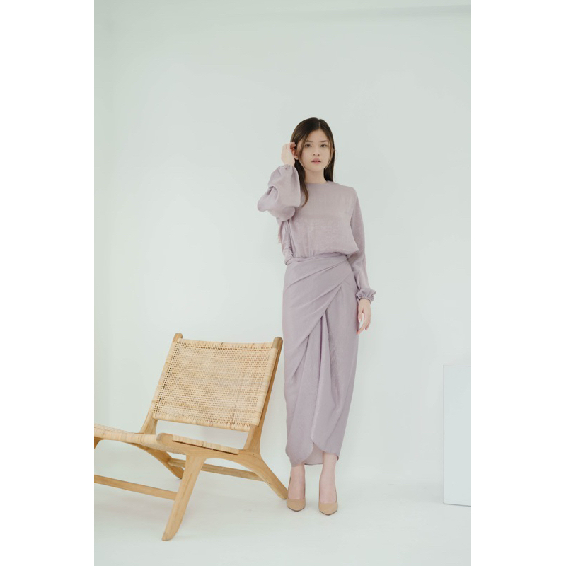 Jana Dress - dress silk ikat / kaftan ikat / dress sutra kondangan simple mewah / dress lebaran silk