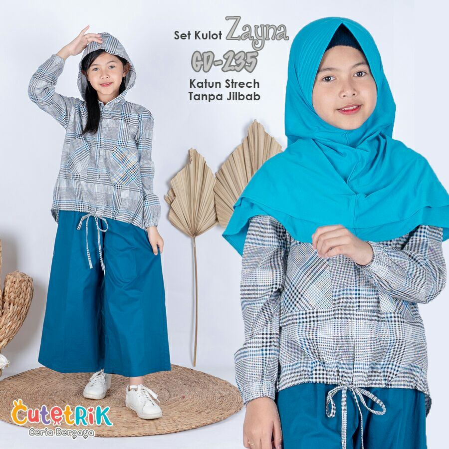 NEW  Setelan Kulot Zayna Cutetrik GD235 celana anak remaja Set Celana Anak Muslim Terbaru Setelan Ku