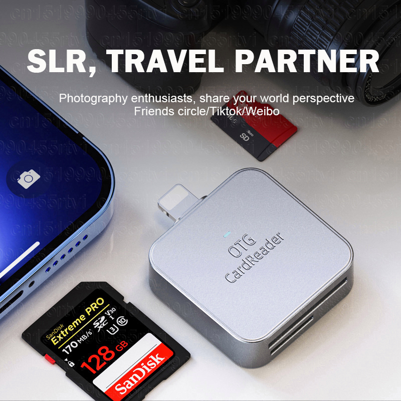 Actual SD Card Reader for iPhone/iPad,Lightning to SD/TF Card Camera Reader Adapter Converter /USB HUB + CARD READER