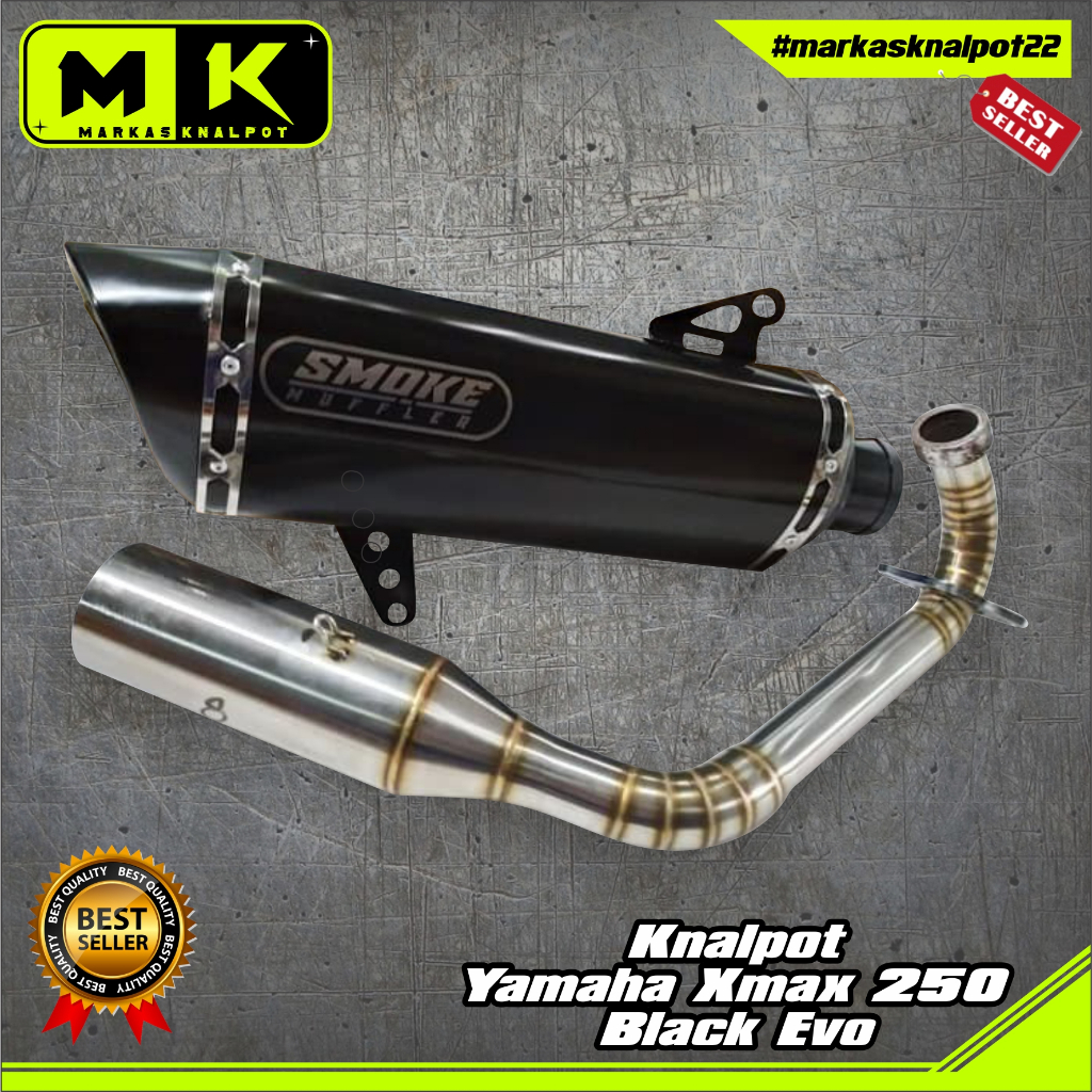 Knalpot Yamaha Xmax 250, Knalpot Racing Yamaha Xmax 250 Black Evo//