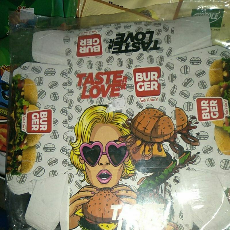 

kotak burger bergambar