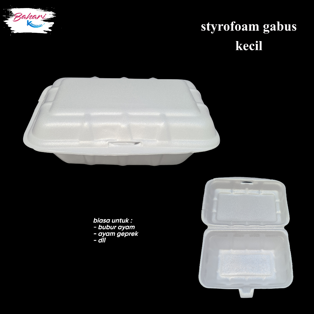 styrofoam kecil box kotak makan gabus bubur geprek foam sterofoam 1 pack isi 100