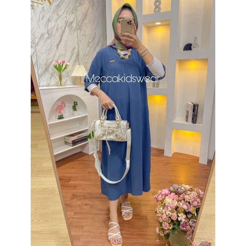 MIDI DRESS TERBARU BUSUI DRESS DAILY/MIDI DRESS ELEGANT SANTAI