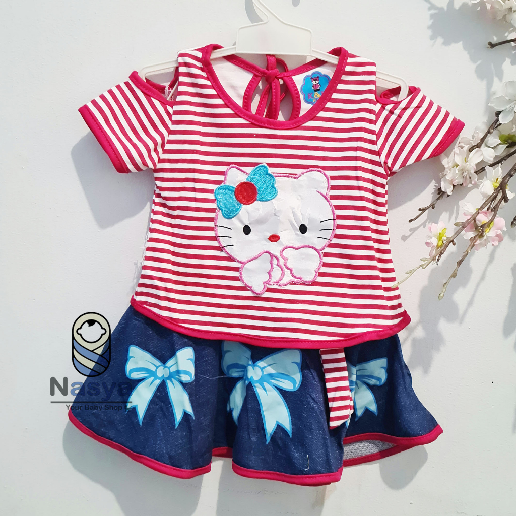 [KK-022] Setelan baju Bayi Perempuan / Bayi bayi perempuan model Rok Denim