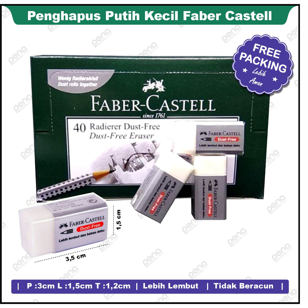 Penghapus Putih Faber Castell Ukuran Kecil