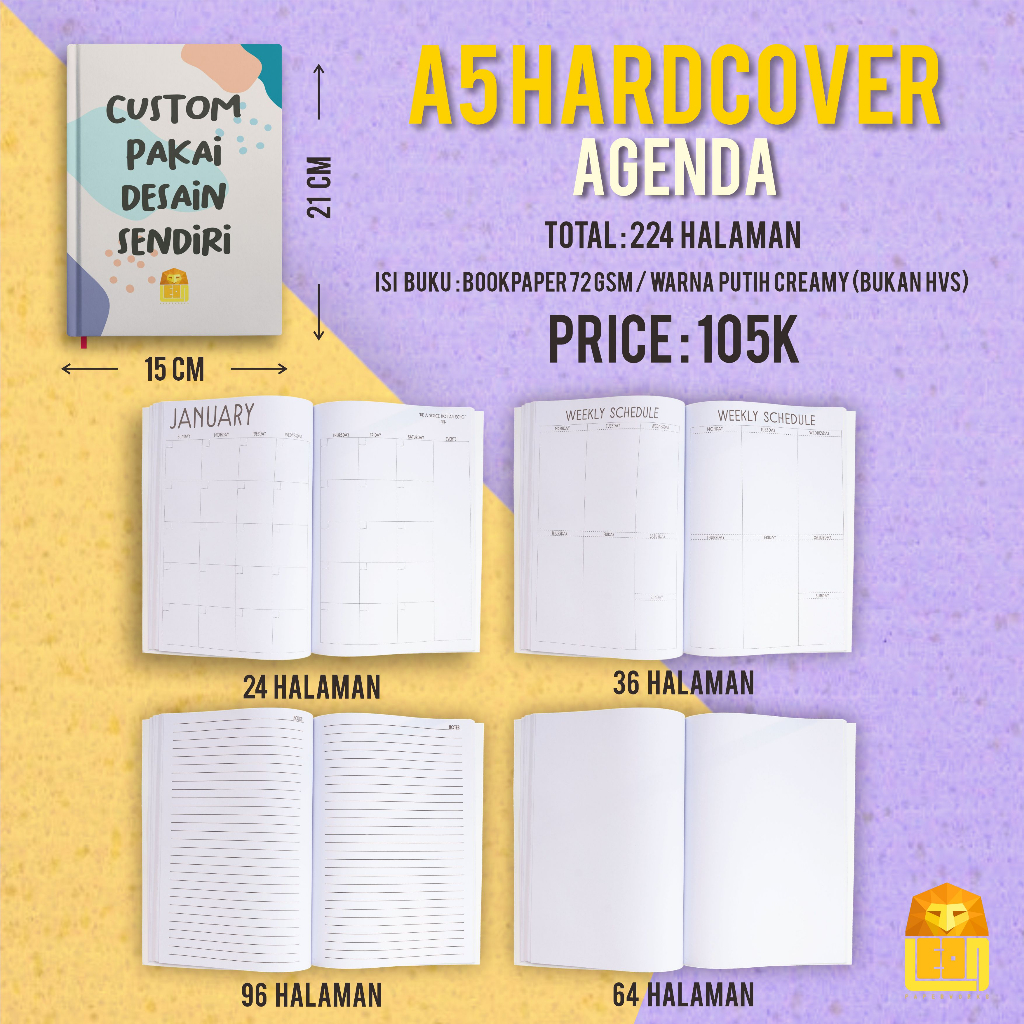 

5 A5 Hardcover Agenda Custom : One Che One Creative Custom Nama