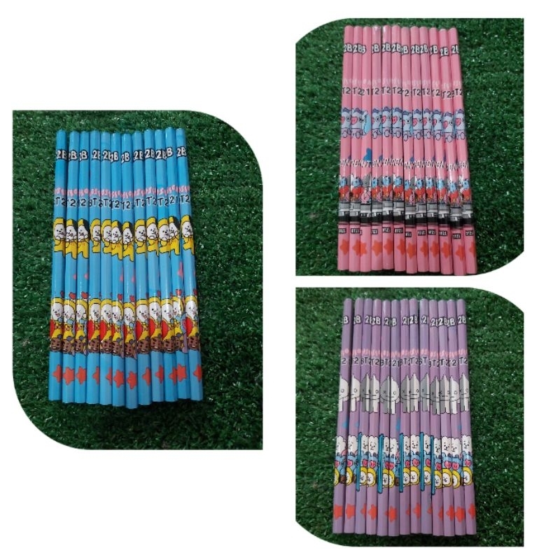 

1 LUSIN (12 PCS) Pensil LOL BT21 FROZEN/pensil 2B/pensil serut/pensil serut 2B/alat tulis