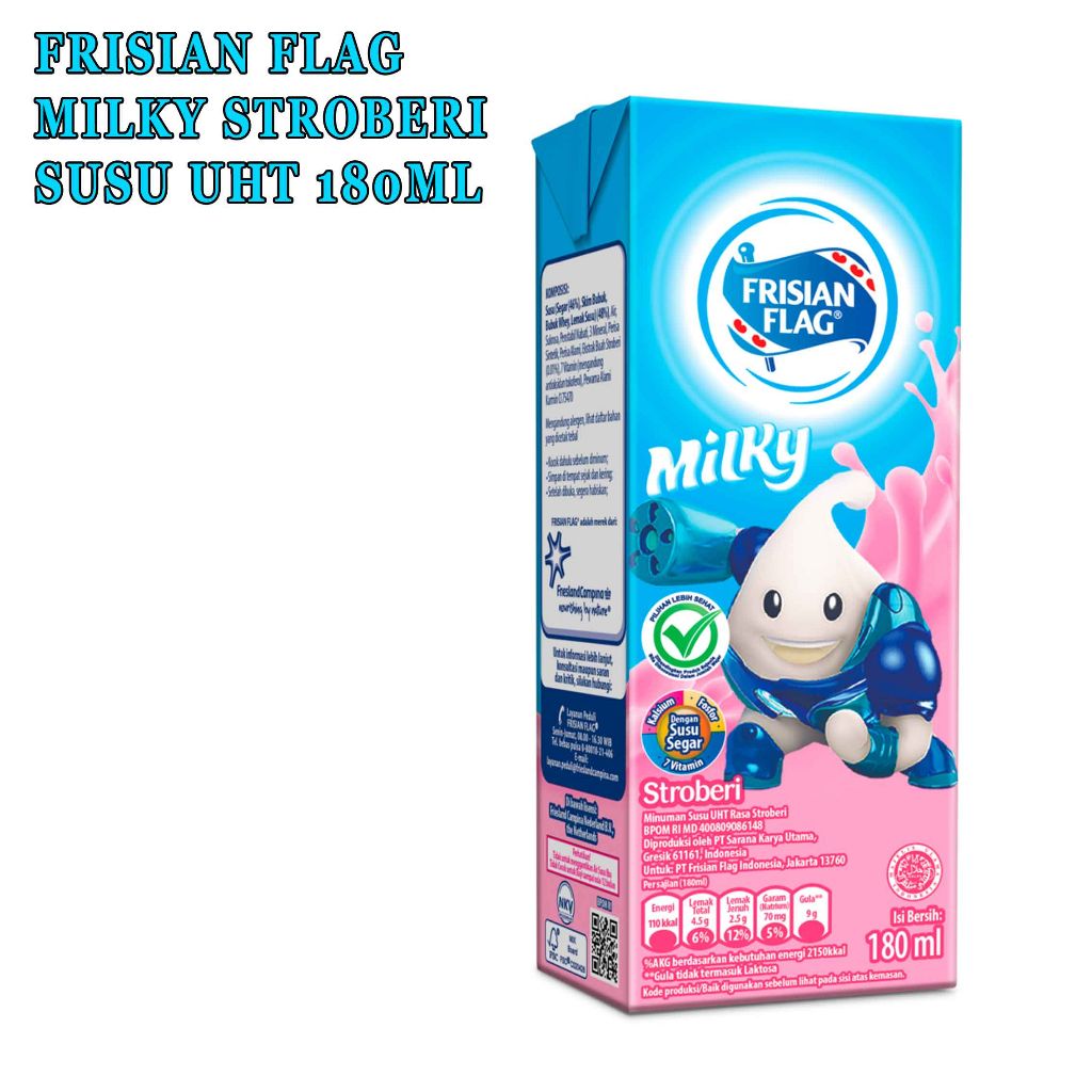 Susu UHT* Susu* Frisian flag* Strawberi