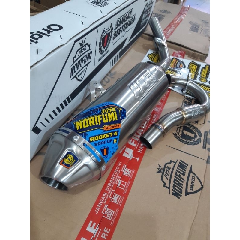 KNALPOT NORIFUMI ORIGINAL ROCKET 4 BORE UP. PISTON 62-66 MM KLX150 DAN CRF150